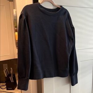 Albion Navy Ribbed Crewneck Sweater